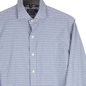Polo Ralph Lauren Button Down Shirt Mens Medium Blue Green Plaid‎ Performance